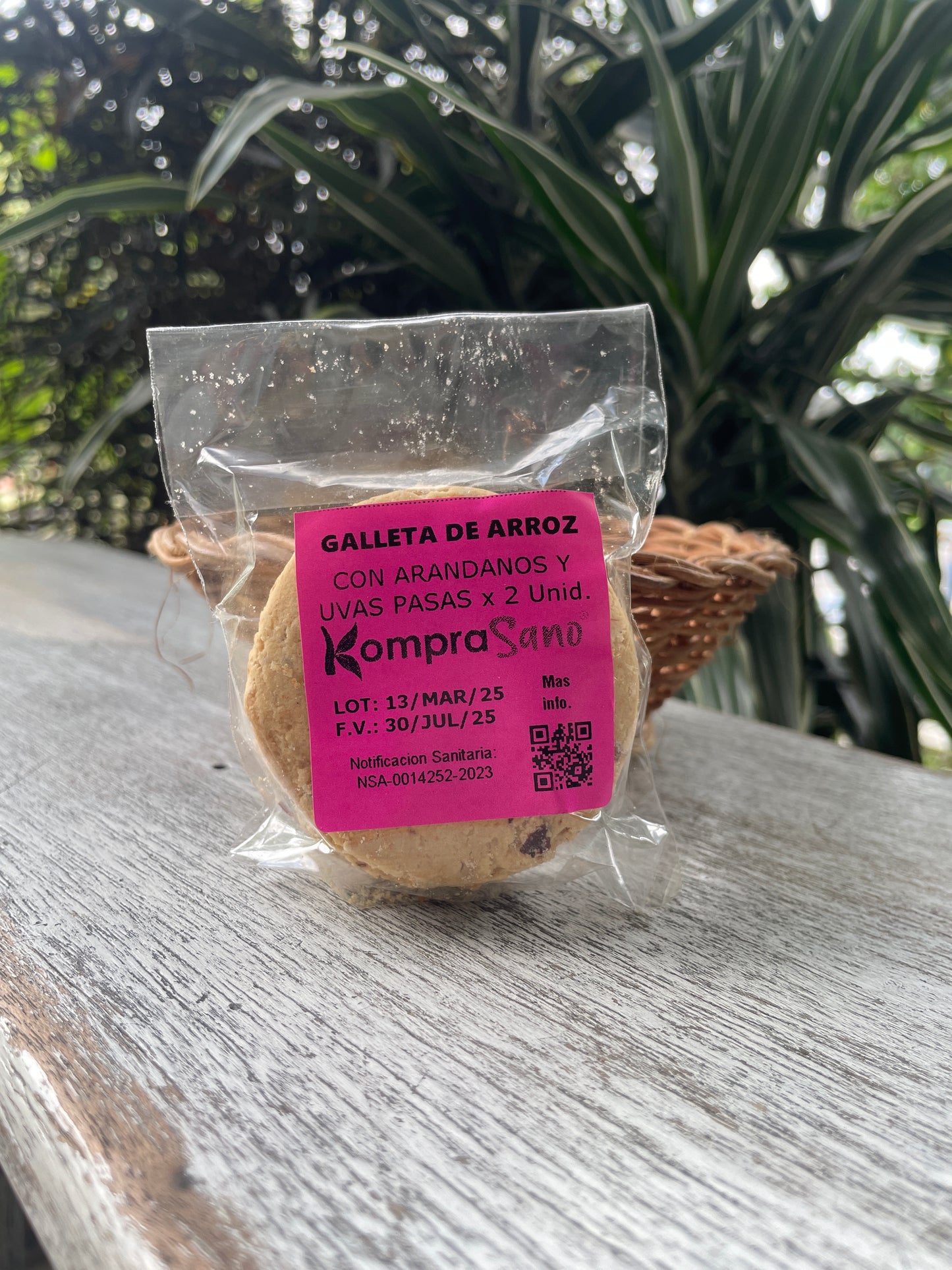 Galleta de arroz con arándanos