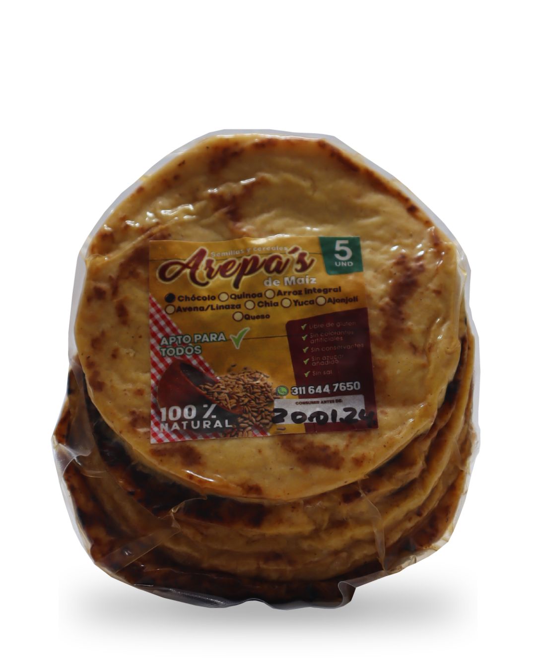 AREPA DE CHOCOLO POR PAQUETE