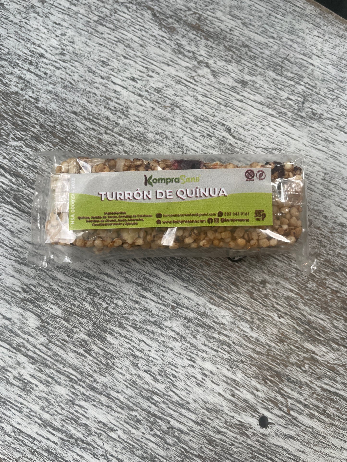 Turrón de quinua komprasano