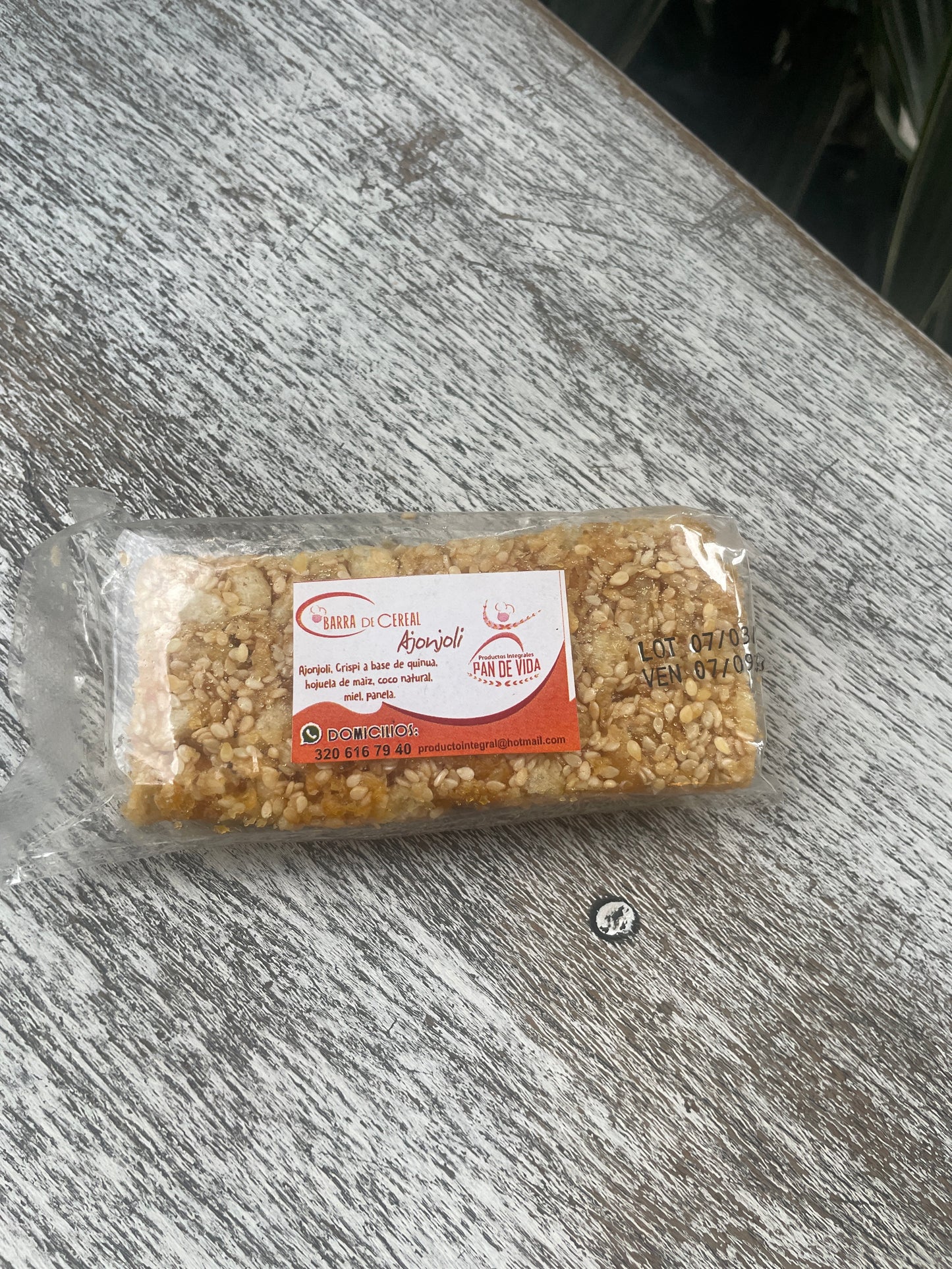 Barra de cereal ajonjolí