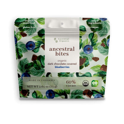 BITES ARANDANOS CUBIERTO CON CHOCOLATE OSCURO ANCESTRAL ORGANICS