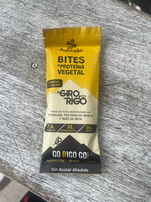 Naturela Bites de proteína vegetal, Banano y Cacao